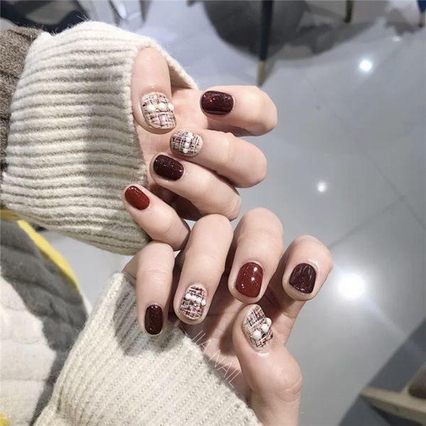 fake patch ptherapy finished products autumn winter small fragrance series knitting temperament bridal pregnant woman nail, White
fake patch ptherapy finished products autumn winter small fragrance series knitting temperament bridal pregnant woman nail, White