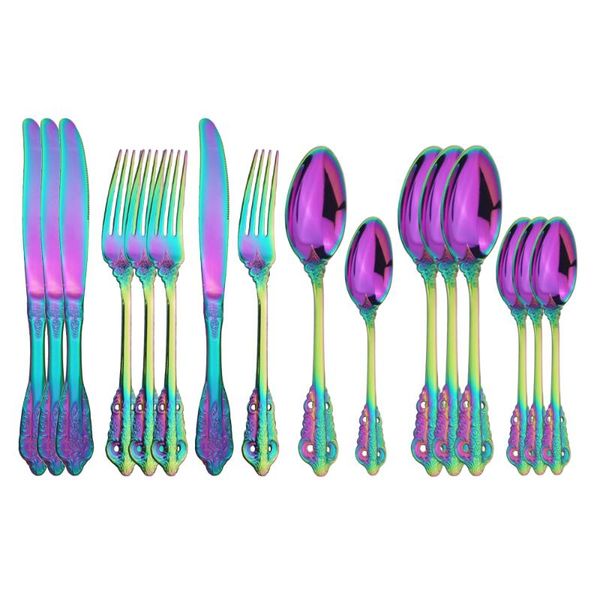 flatware sets rainbow stainless steel tableware set 16pcs dinnerware knife fork spoon cutlery home party luxury silverware
flatware sets rainbow stainless steel tableware set 16pcs dinnerware knife fork spoon cutlery home party luxury silverware