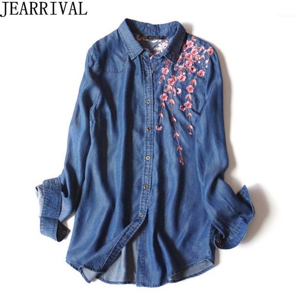 2018 new spring fashion denim shirt women casual long sleeve floral embroidery jeans blouse vintage blusas femininas1, White
2018 new spring fashion denim shirt women casual long sleeve floral embroidery jeans blouse vintage blusas femininas1, White