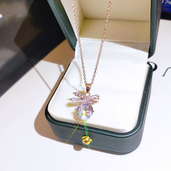 korean version of the new fashion jewelry delicate and sweet inlaid zircon bow pendant elegant female prom clavicle necklace, Silver
korean version of the new fashion jewelry delicate and sweet inlaid zircon bow pendant elegant female prom clavicle necklace, Silver