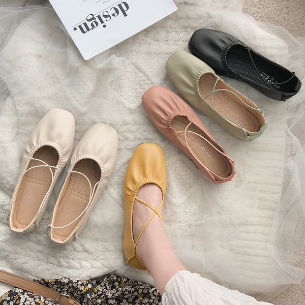 cross tie square toe ballet shallow mouth single 2020 new versatile soft sole flat shoes women c1120, Black
cross tie square toe ballet shallow mouth single 2020 new versatile soft sole flat shoes women c1120, Black