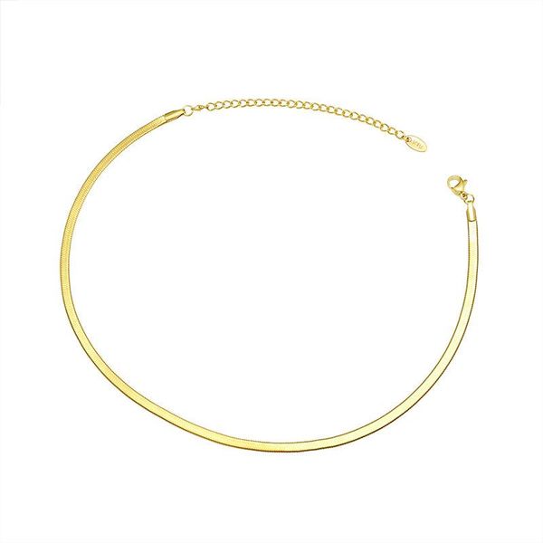 12 +8" gold/silver plated flat snake chain adjustable punk herringbone choker necklace for women girls pendant party, Golden;silver
12 +8" gold/silver plated flat snake chain adjustable punk herringbone choker necklace for women girls pendant party, Golden;silver