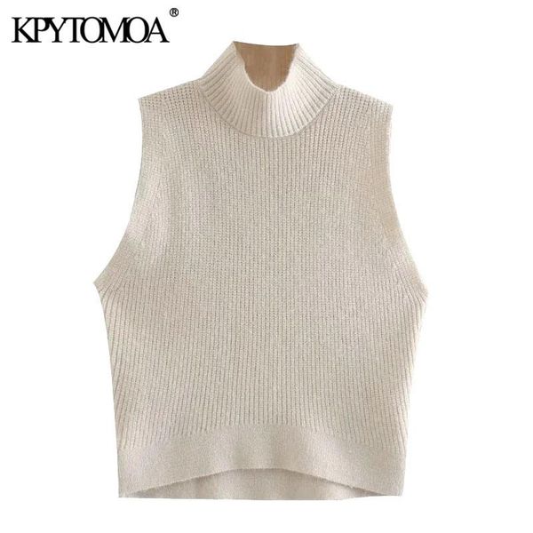 kpytomoa women 2020 fashion exposed shoulders cropped knitted sweater vintage high neck sleeveless female pullovers chic, White;black
kpytomoa women 2020 fashion exposed shoulders cropped knitted sweater vintage high neck sleeveless female pullovers chic, White;black
