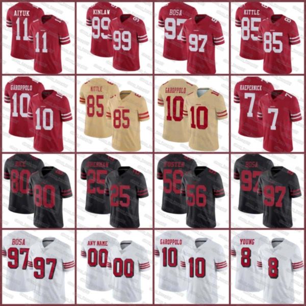 san francisco 49 er 85 george kittle 10 jimmy garoppolo 97 nick bosa 11 brandon aiyuk football limited jersey, Black;red
san francisco 49 er 85 george kittle 10 jimmy garoppolo 97 nick bosa 11 brandon aiyuk football limited jersey, Black;red