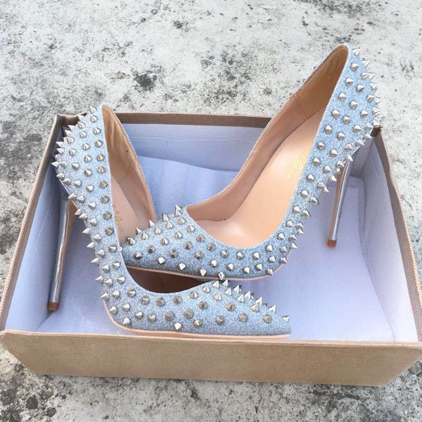 2021 new pu leather high heeled lady pumps rivet pointed toe woman party shoes slip-on sliver color wedding shoes party shoes, Black
2021 new pu leather high heeled lady pumps rivet pointed toe woman party shoes slip-on sliver color wedding shoes party shoes, Black