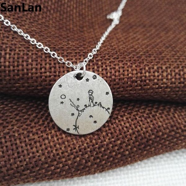 10pcs new arrival lonely the little prince necklace under the moon with star gift for her reader book lover gift sanlan, Silver
10pcs new arrival lonely the little prince necklace under the moon with star gift for her reader book lover gift sanlan, Silver