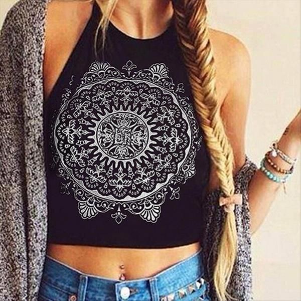 women's summer cool fashion mandala print halter neck round neck vest crop drop shipping good quality, White
women's summer cool fashion mandala print halter neck round neck vest crop drop shipping good quality, White