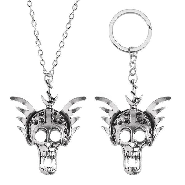 gothic personality 2-piece necklace keychain ancient hollow skull shape pendant alloy material retro men's jewelry gift, Silver
gothic personality 2-piece necklace keychain ancient hollow skull shape pendant alloy material retro men's jewelry gift, Silver