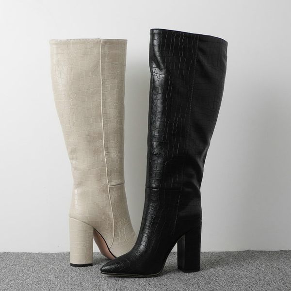 snake print leather winter womens knee pointed toe block high heels long black beige brown boots shoes lj201130
snake print leather winter womens knee pointed toe block high heels long black beige brown boots shoes lj201130