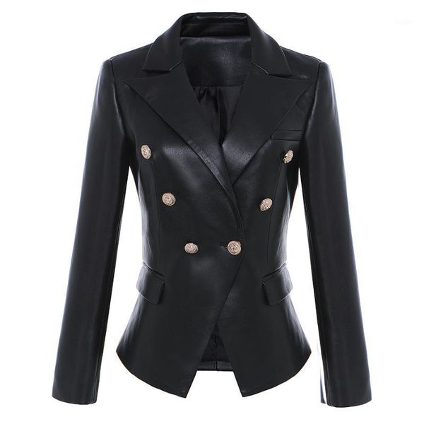 high street baroque fashion 2018 designer blazer jacket women's lion metal buttons faux leather blazer outer coat1, White;black
high street baroque fashion 2018 designer blazer jacket women's lion metal buttons faux leather blazer outer coat1, White;black