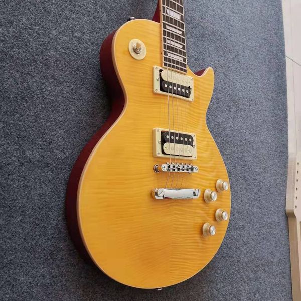 standard electric guitar lemon-yellow color mahogany body silver hardware zebra pickups guitarar
standard electric guitar lemon-yellow color mahogany body silver hardware zebra pickups guitarar