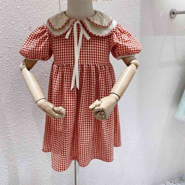 summer girls korean dress princess dress girls short sleeve cotton frocks childrens double collar plaid print one piece, Red;yellow
summer girls korean dress princess dress girls short sleeve cotton frocks childrens double collar plaid print one piece, Red;yellow