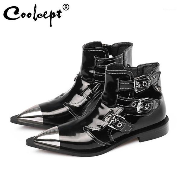 boots coolcept woman ankle genuine leather metal toe buckle cool summer fashion footwear size 34-431, Black
boots coolcept woman ankle genuine leather metal toe buckle cool summer fashion footwear size 34-431, Black