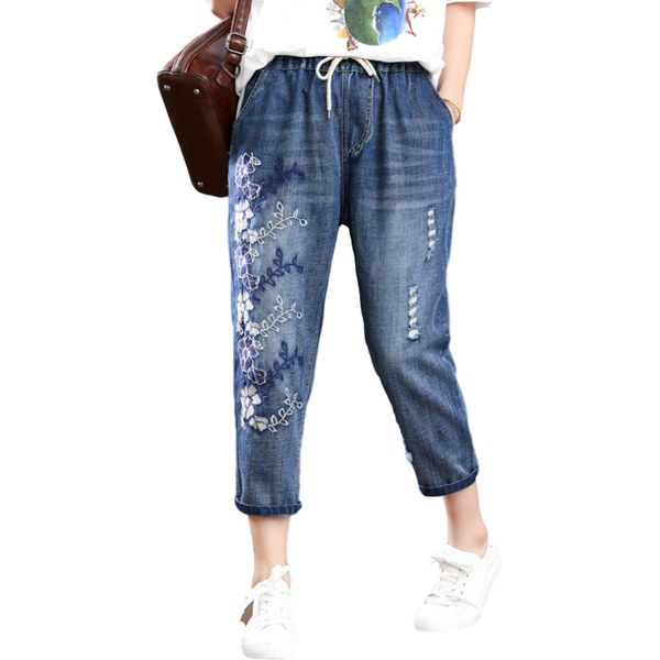 fashions floral ladies embroidered women's torn elastic hare tailored jeans haute new femme es4t, Blue
fashions floral ladies embroidered women's torn elastic hare tailored jeans haute new femme es4t, Blue