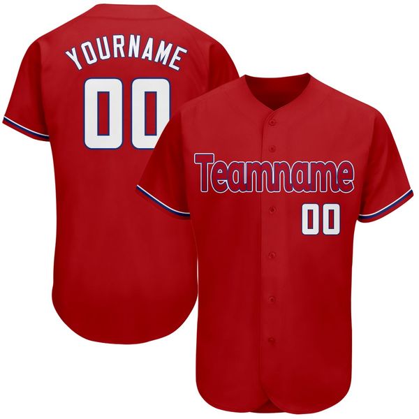 custom red white-royal-45785 authentic baseball jersey, Blue;black