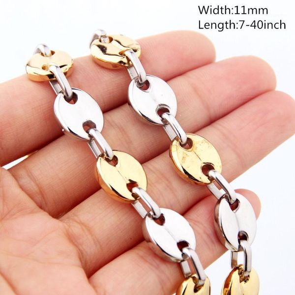 11mm wide stainless steel coffee bean bead chain for cool men necklace & bracelet jewelry christmas gift 7-40inch1, Silver
11mm wide stainless steel coffee bean bead chain for cool men necklace & bracelet jewelry christmas gift 7-40inch1, Silver