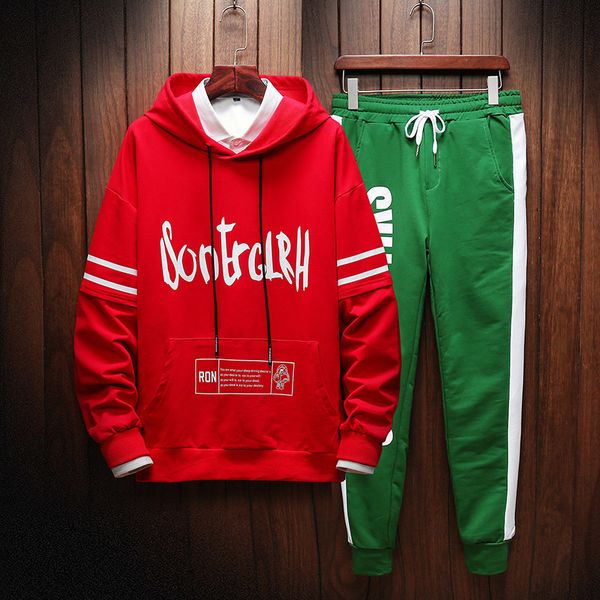 2021 new spring autumn men's set casual sportswear suit hooded sweatshirt tracksuit 2pc hoodies + pants sets for men tracksuits aigz, Black
2021 new spring autumn men's set casual sportswear suit hooded sweatshirt tracksuit 2pc hoodies + pants sets for men tracksuits aigz, Black