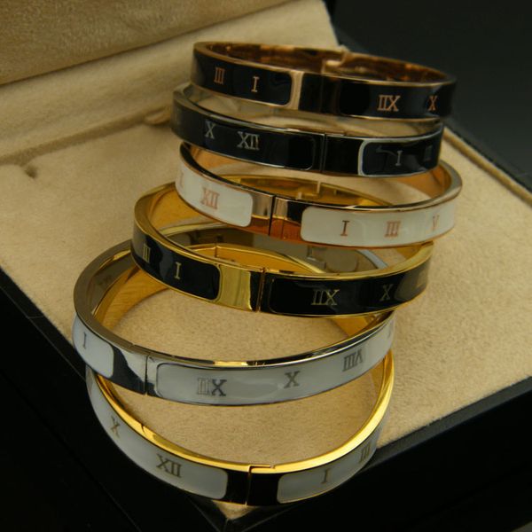 316l titanium steel roman numbers women punk cuff bangle with enamel white and black color 5.8cm size jewelry
316l titanium steel roman numbers women punk cuff bangle with enamel white and black color 5.8cm size jewelry