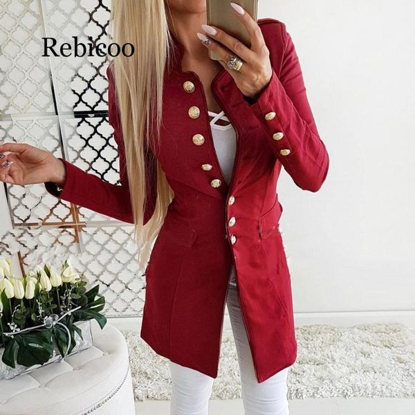 rebicoo 2020 autumn and winter new women's jacket solid color casual slim long-sleeved button coat, Black;brown
rebicoo 2020 autumn and winter new women's jacket solid color casual slim long-sleeved button coat, Black;brown