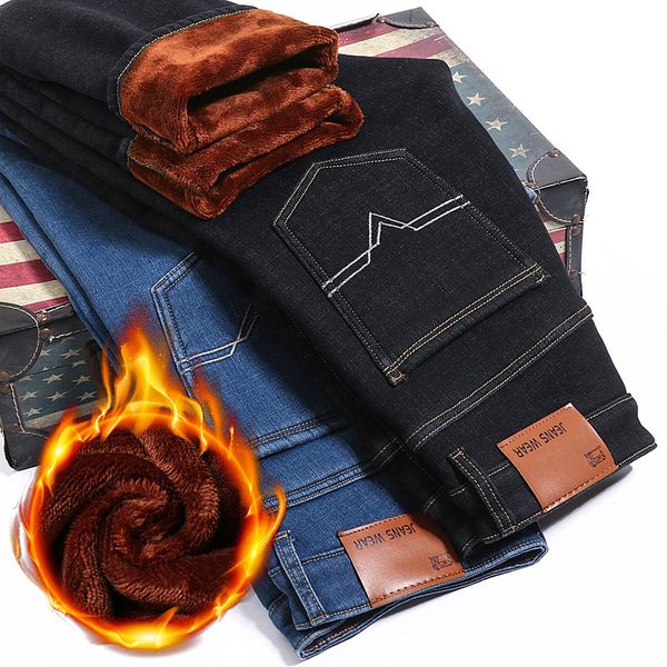 autumn winter warm jeans for men slim straight plus velvet thick denim trousers stretch large size casual youth long pants 28-40 q0105, Black;white
autumn winter warm jeans for men slim straight plus velvet thick denim trousers stretch large size casual youth long pants 28-40 q0105, Black;white