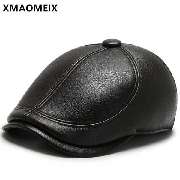 berets xmaomeix winter men's warm imitation leather snapback cap adjustable size casual sports caps dad's thick earmuffs hat, Blue;gray
berets xmaomeix winter men's warm imitation leather snapback cap adjustable size casual sports caps dad's thick earmuffs hat, Blue;gray