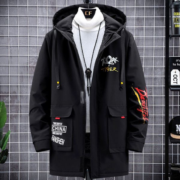 2020 hip-hop casual parkas men mid-winter in length hoodie warm wind-proof printing cotton jacket oversize work with outdoor coat, Black
2020 hip-hop casual parkas men mid-winter in length hoodie warm wind-proof printing cotton jacket oversize work with outdoor coat, Black