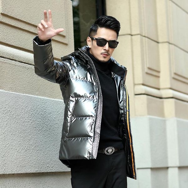 men's winter coat 2020 new casual middle-aged men's detachable hat bright down jacket short father's wear, Black
men's winter coat 2020 new casual middle-aged men's detachable hat bright down jacket short father's wear, Black