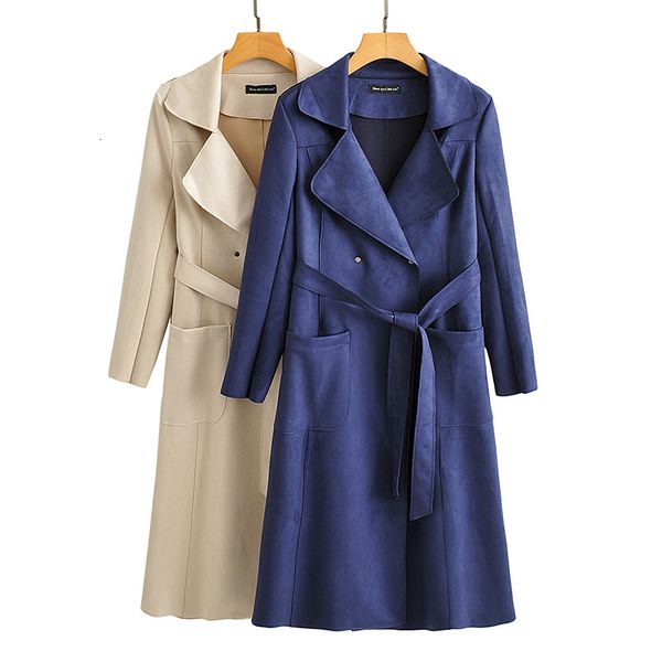 autumn winter women's fashion elegant veet suede high waist long coats womans clothes windbreaker office lady trench, Tan;black
autumn winter women's fashion elegant veet suede high waist long coats womans clothes windbreaker office lady trench, Tan;black