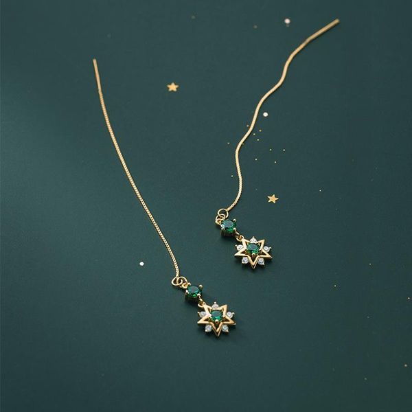 dangle & chandelier s925 silver forest retro style green diamond five-pointed star ear line female long earrings korean for women
dangle & chandelier s925 silver forest retro style green diamond five-pointed star ear line female long earrings korean for women
