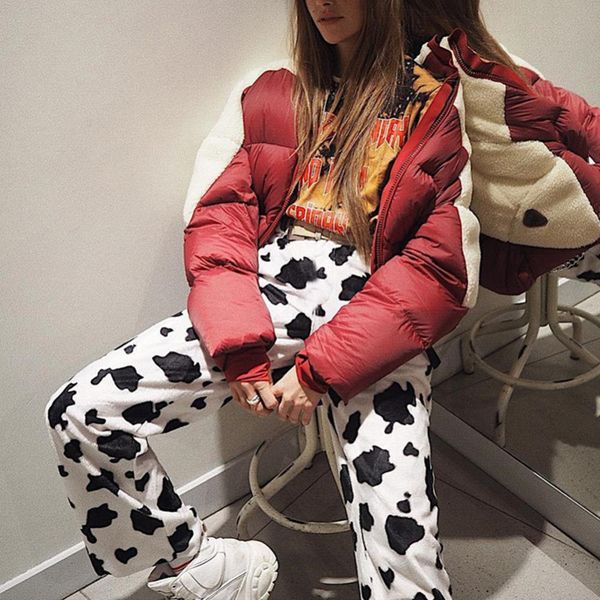 new women spring straight loose fashion trousers ladies casual elastic high waist milk cow print pants pantalon femme pants, Black;white
new women spring straight loose fashion trousers ladies casual elastic high waist milk cow print pants pantalon femme pants, Black;white