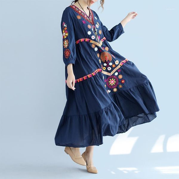 plus size loose bohemia embroidery dresses 2018 new vintage women three quarter sleeve floral embroidered cotton linen dress1, White;black
plus size loose bohemia embroidery dresses 2018 new vintage women three quarter sleeve floral embroidered cotton linen dress1, White;black
