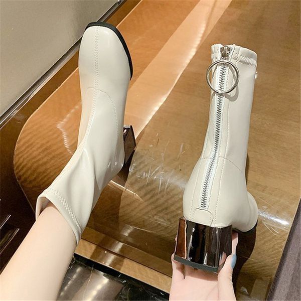 2021 winter elegant female high block ankle boots beige heel toe soft leather shoes l75k, Black
2021 winter elegant female high block ankle boots beige heel toe soft leather shoes l75k, Black