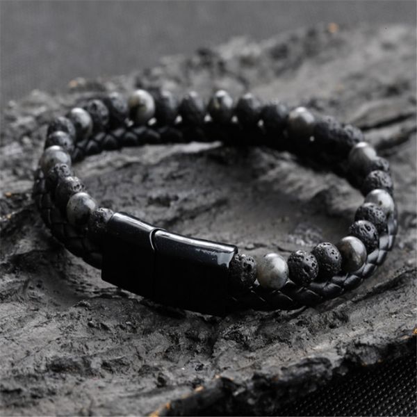jewelry stone 2020 natural fashion genuine leather bla stainless steel magnetic clasp tiger eye bead bracelet men, Black
jewelry stone 2020 natural fashion genuine leather bla stainless steel magnetic clasp tiger eye bead bracelet men, Black