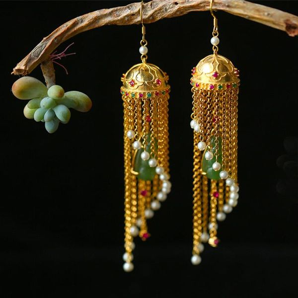 s925 sterling silver jasper gold-plated drop earrings hetian jade peas pearl tourmaline tassels earrings fine jewelry women gift
s925 sterling silver jasper gold-plated drop earrings hetian jade peas pearl tourmaline tassels earrings fine jewelry women gift