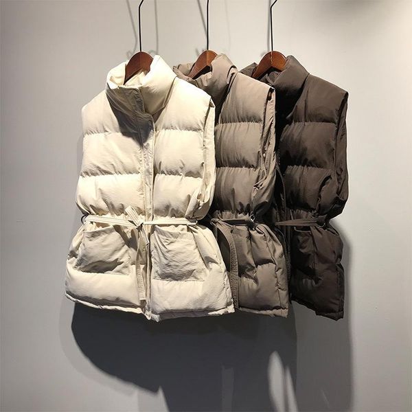 women's vests 2021 winter stand collar sleeveless cotton vest loose waist hugging strap thick waistcoat female, Black;white
women's vests 2021 winter stand collar sleeveless cotton vest loose waist hugging strap thick waistcoat female, Black;white