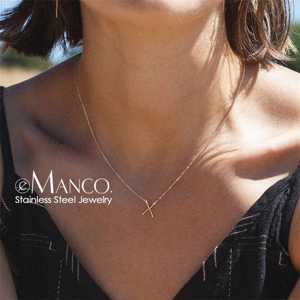 e-manco punk stainless steel necklace women stylish x shape pendant necklace simple thin necklace for women fashion jewelry y200323, Silver
e-manco punk stainless steel necklace women stylish x shape pendant necklace simple thin necklace for women fashion jewelry y200323, Silver