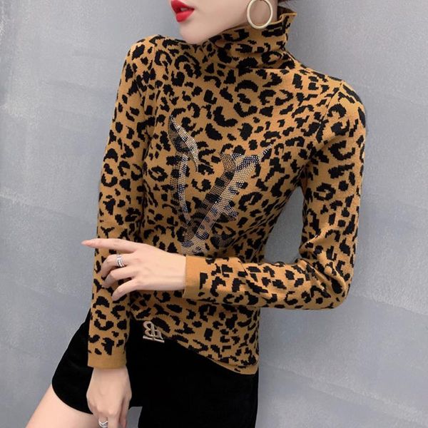 #6239 spring autumn leopard sweater women long sleeved turtleneck pullovers women sweater korean fashion knitted female, White;black
#6239 spring autumn leopard sweater women long sleeved turtleneck pullovers women sweater korean fashion knitted female, White;black