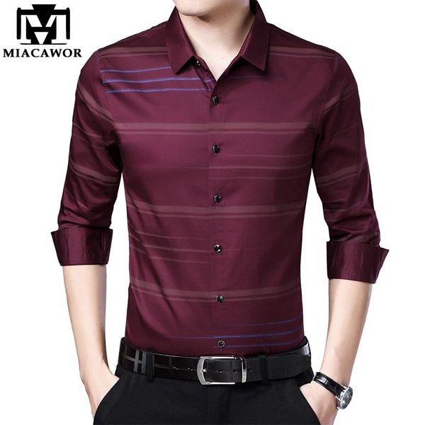 men's casual shirts miacawor shirt men fashion striped long sleeve dress slim fit camisa masculina clothing c524, White;black
men's casual shirts miacawor shirt men fashion striped long sleeve dress slim fit camisa masculina clothing c524, White;black