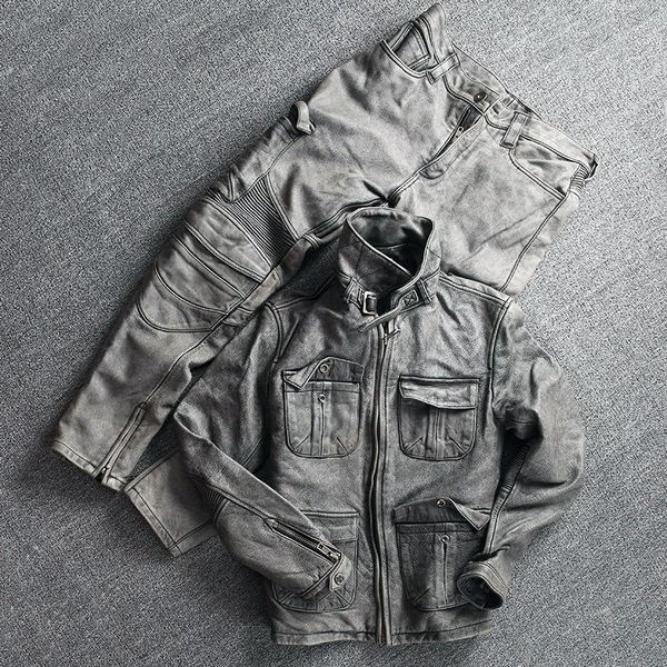 men's leather & faux brand motorcycle genuine jacket coat men vintage real sheepskin pants trousers male motorbikes clothes suits plus, Black
men's leather & faux brand motorcycle genuine jacket coat men vintage real sheepskin pants trousers male motorbikes clothes suits plus, Black