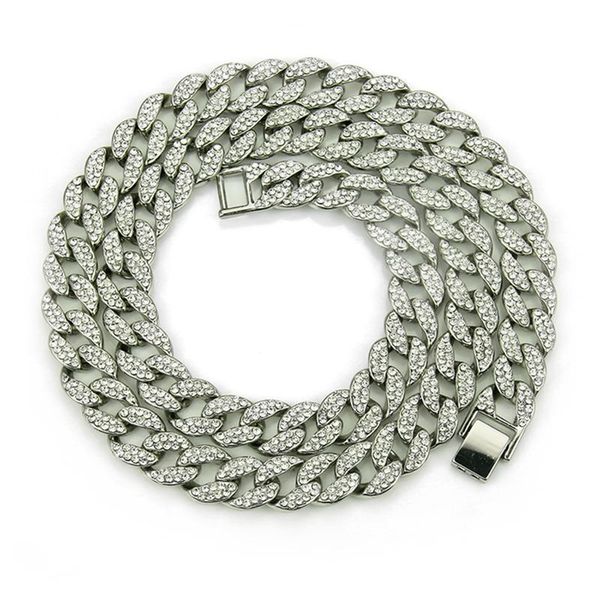 new fashion silver color rhinestone necklace for women men miami cuban big hip hop necklace 16 inch jewelry
new fashion silver color rhinestone necklace for women men miami cuban big hip hop necklace 16 inch jewelry