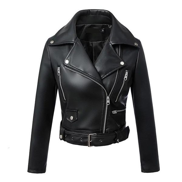 2021 autumn women pu leather jacket woman zipper belt short coat female black punk bomber faux leather outwear winter coat women
2021 autumn women pu leather jacket woman zipper belt short coat female black punk bomber faux leather outwear winter coat women