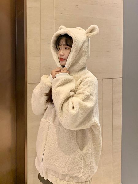 women's fur & faux sheep-cut cute hooded lamb wool white coat teddy jacket womens winter jackets women female, Black
women's fur & faux sheep-cut cute hooded lamb wool white coat teddy jacket womens winter jackets women female, Black