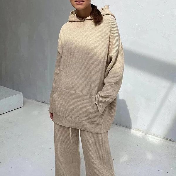 women's tracksuits ladies fashion loose solid color casual autumn knitted 2 piece set women long sleeve hooded pullover high waist draw, Gray
women's tracksuits ladies fashion loose solid color casual autumn knitted 2 piece set women long sleeve hooded pullover high waist draw, Gray