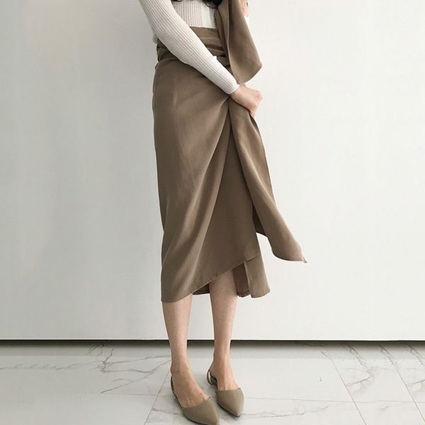 vgh spring women's skirt vintage high waist asymmetric hem female mid-calf female skirts 2020 fashion new tide q1209, Black
vgh spring women's skirt vintage high waist asymmetric hem female mid-calf female skirts 2020 fashion new tide q1209, Black