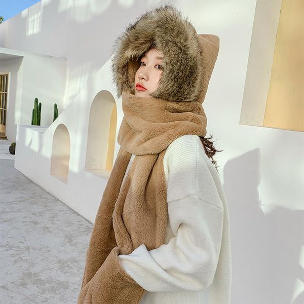 fluffy hat women's autumn and winter cycling thick warm ear scarf gloves all-in-one gear tide cute hoodie, Blue;gray
fluffy hat women's autumn and winter cycling thick warm ear scarf gloves all-in-one gear tide cute hoodie, Blue;gray