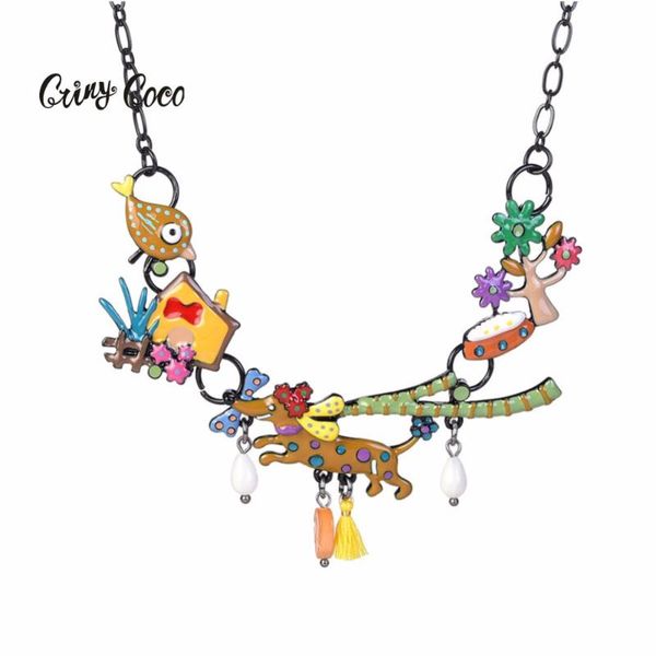 trendy choker cute dog tree pendant enamel animal tassel necklace gift for women fashion necklaces jewelry handmade wholesale, Silver
trendy choker cute dog tree pendant enamel animal tassel necklace gift for women fashion necklaces jewelry handmade wholesale, Silver