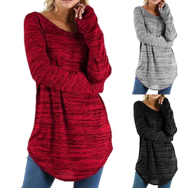 fashion plus size women long sleeve t-shirt all-match solid color loose irregular round neck for women's clothing, White
fashion plus size women long sleeve t-shirt all-match solid color loose irregular round neck for women's clothing, White