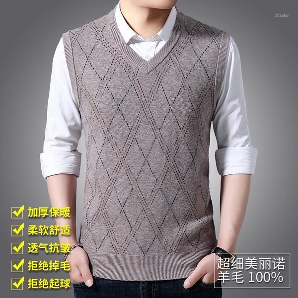 men's sweaters 100% merino wool sweater man plaid sleeveless cashmere jumper v-neck thicken warm vest knit clothing1, White;black
men's sweaters 100% merino wool sweater man plaid sleeveless cashmere jumper v-neck thicken warm vest knit clothing1, White;black