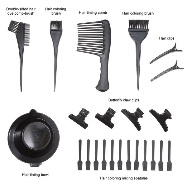 23pcs hair dye coloring diy salon tool kit tinting bowl dye brush comb hair clips mixing spatulas color dye tint tool set
23pcs hair dye coloring diy salon tool kit tinting bowl dye brush comb hair clips mixing spatulas color dye tint tool set