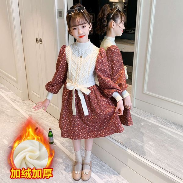 plush girl's drs floral in children's warm princs skirt, Red;yellow
plush girl's drs floral in children's warm princs skirt, Red;yellow